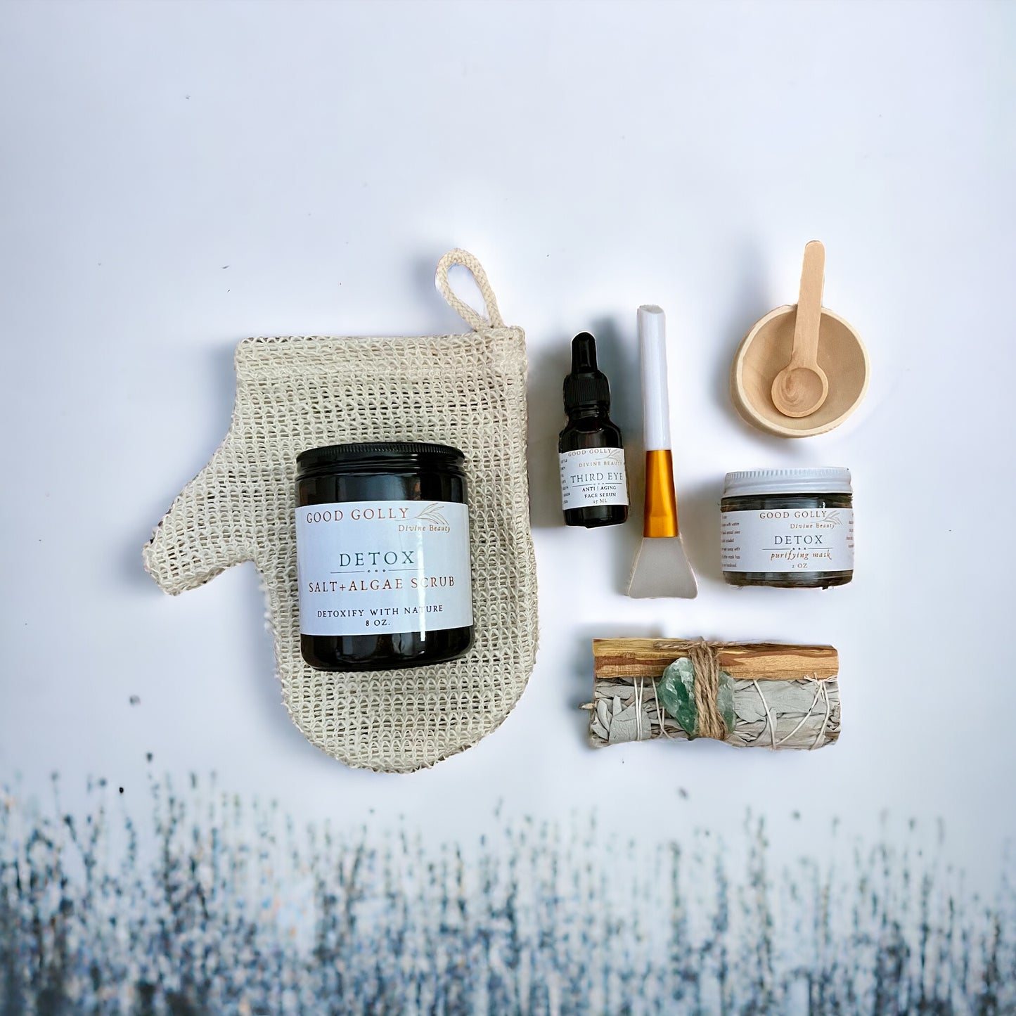 Detox kit | purifying gift box | all natural skincare | cleansing | organic face serum | smudge kit | sage bundle