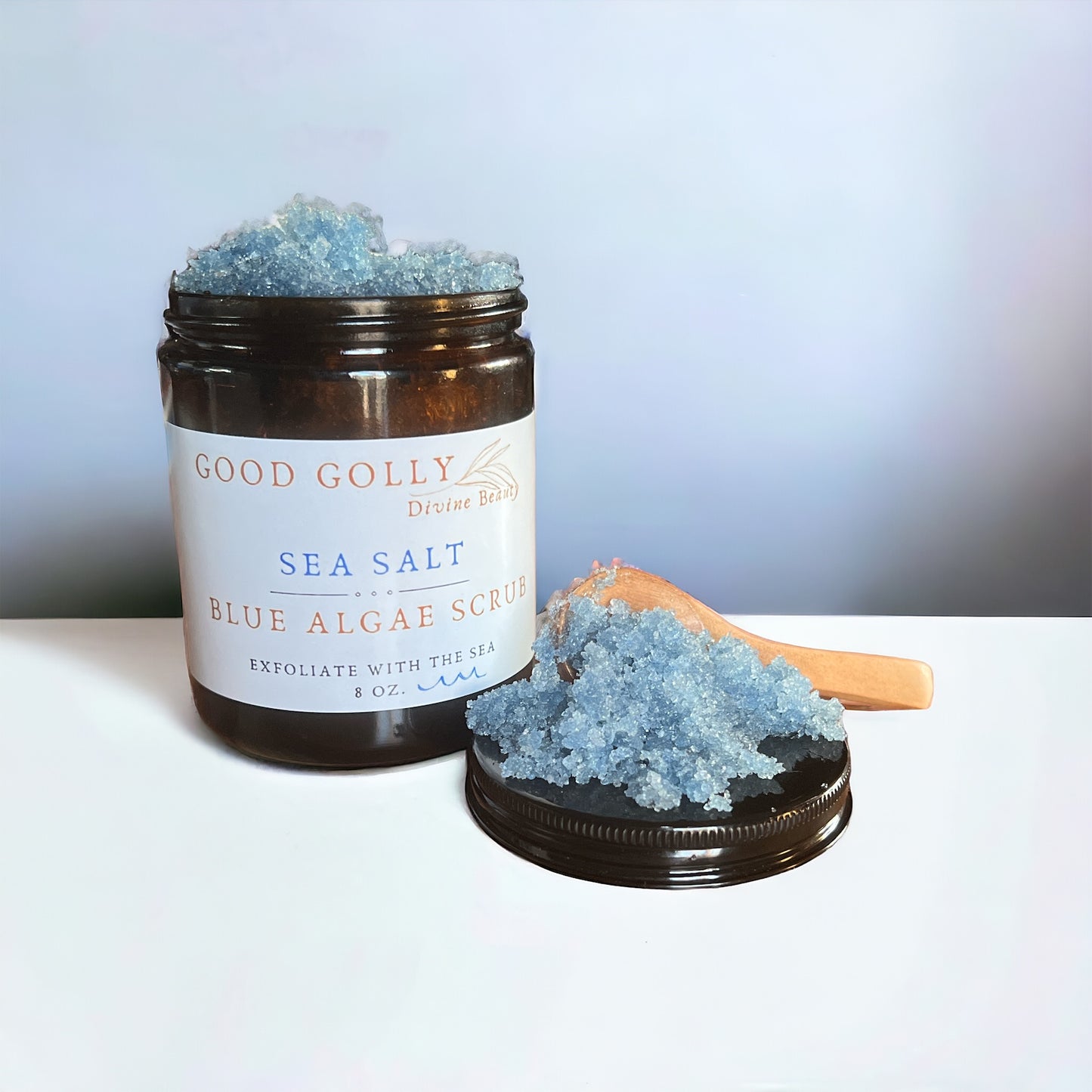 Sea salt blue algae body scrub | exfoliating | blue spirulina | organic body scrub