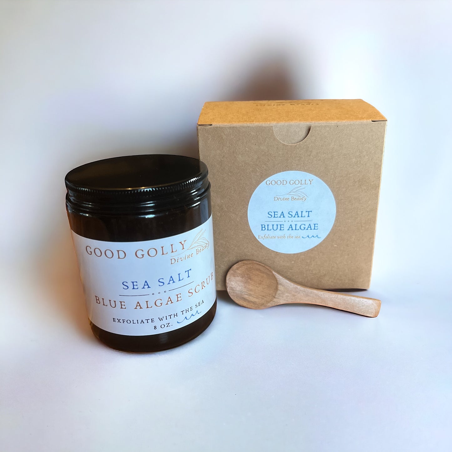 Sea salt blue algae body scrub | exfoliating | blue spirulina | organic body scrub